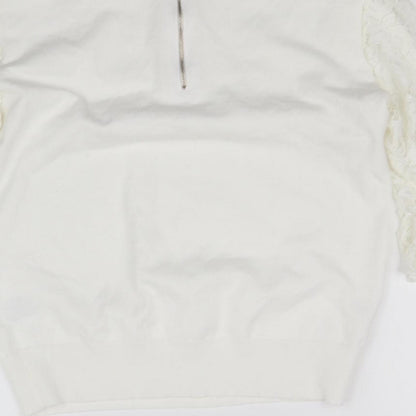 Brand and care label for Roman women’s white basic blouse, size UK 12