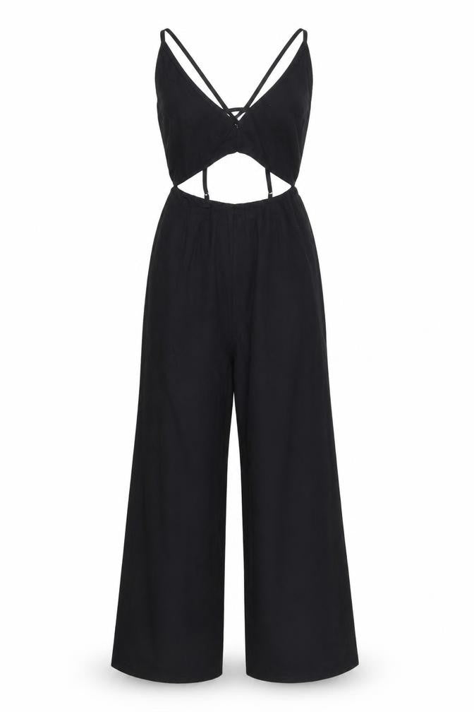 ASOS Womens Black  Woven Jumpsuit One-Piece Size 4 L22 in
