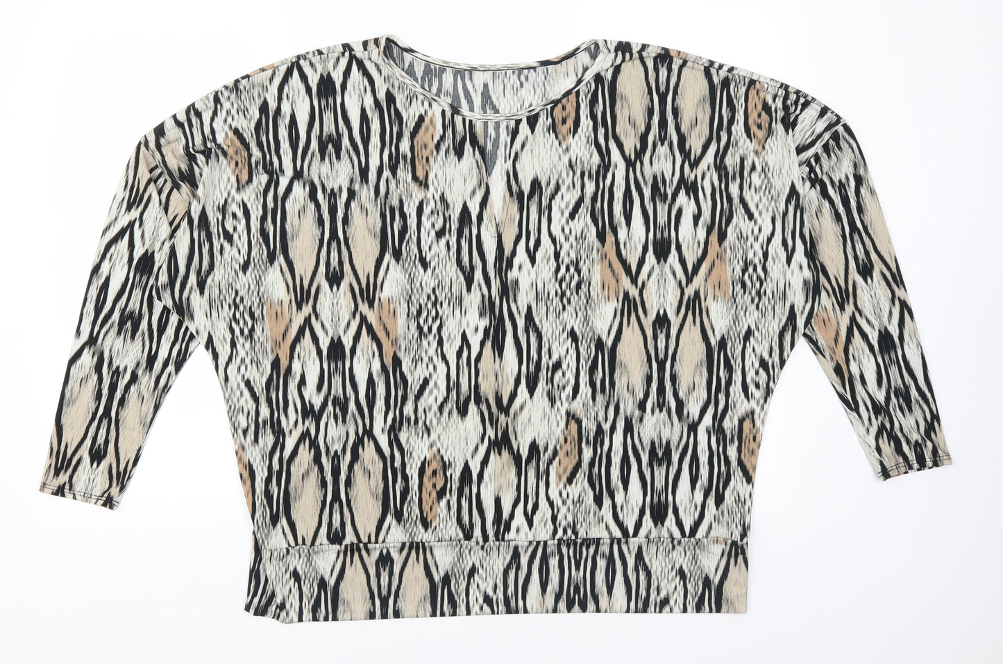 Preworn Womens Beige Animal Print   T-Shirt Size L