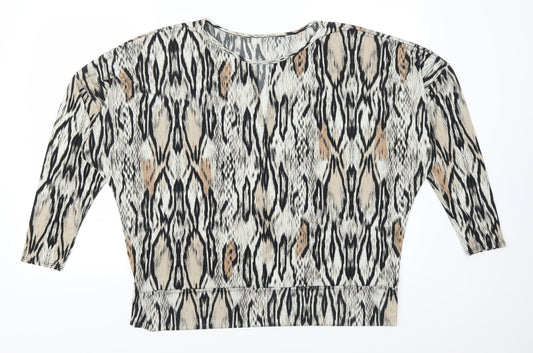 Preworn Womens Beige Animal Print   T-Shirt Size L