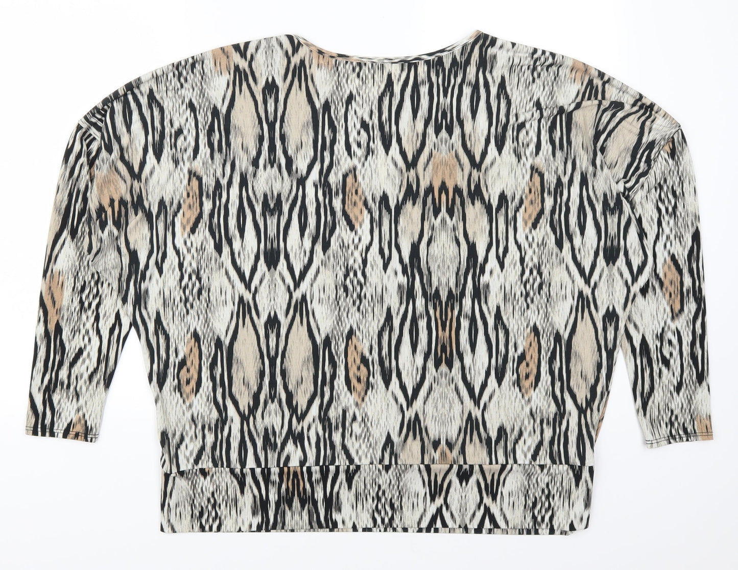 Preworn Womens Beige Animal Print   T-Shirt Size L