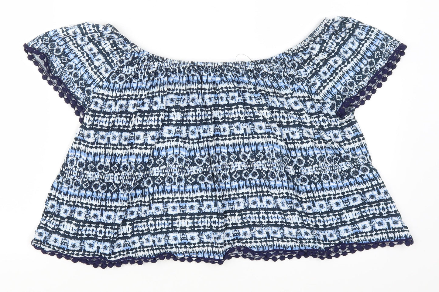 Atmosphere Womens Blue Geometric  Basic T-Shirt Size 12
