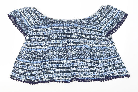 Atmosphere Womens Blue Geometric  Basic T-Shirt Size 12