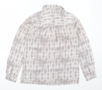 Back view of New Look women’s purple basic button-up, size UK 10