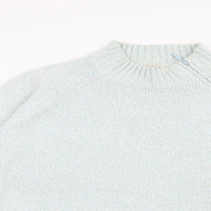 Close-up detail of Berkertex women’s blue jumper, size UK 18