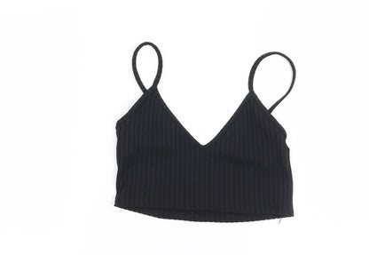Front view of Miss Pap women’s black basic t-shirt, size UK 10