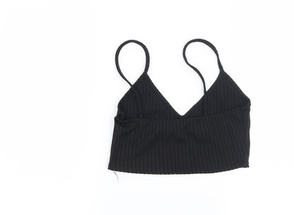 Back view of Miss Pap women’s black basic t-shirt, size UK 10