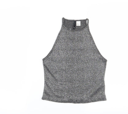Additional front view of H&M women’s grey blouse, size S