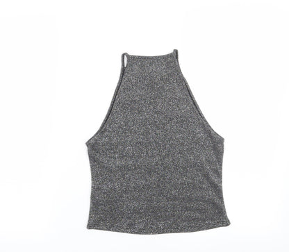 Back view of H&M women’s grey blouse, size S