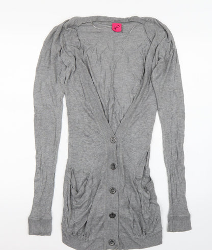 Additional front view of George women’s grey cardigan jumper, size UK 10