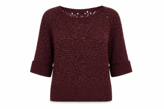 Front view of Preworn women’s purple jumper, size M