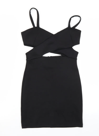 Preloved Topshop Womens Black   A-Line  Size 8 - Front