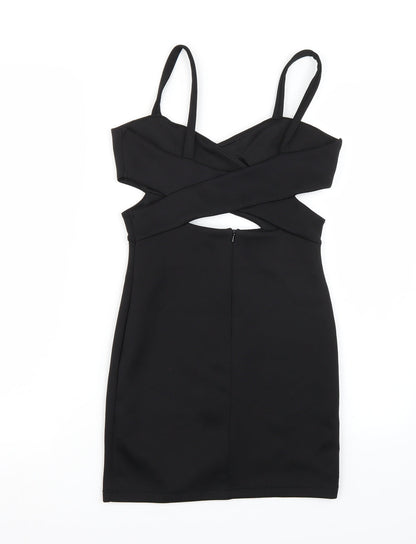 Preloved Topshop Womens Black   A-Line  Size 8 - Back