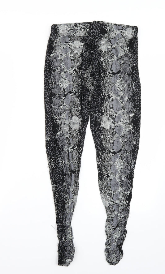 Preworn Womens Grey Animal Print  Carrot Leggings Size M L25 in