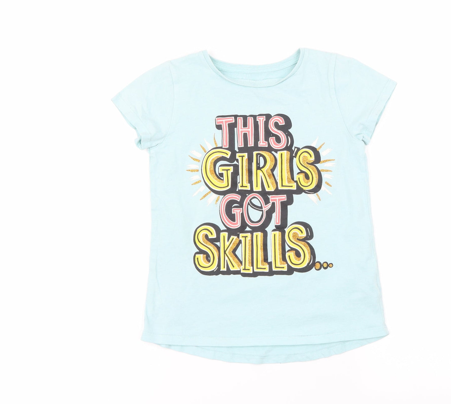 Nutmeg Girls Blue   Basic T-Shirt Size 8-9 Years