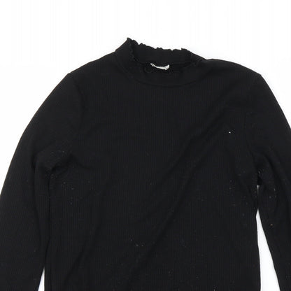Close-up detail of F&F girls’ black jumper, size 13-14, years