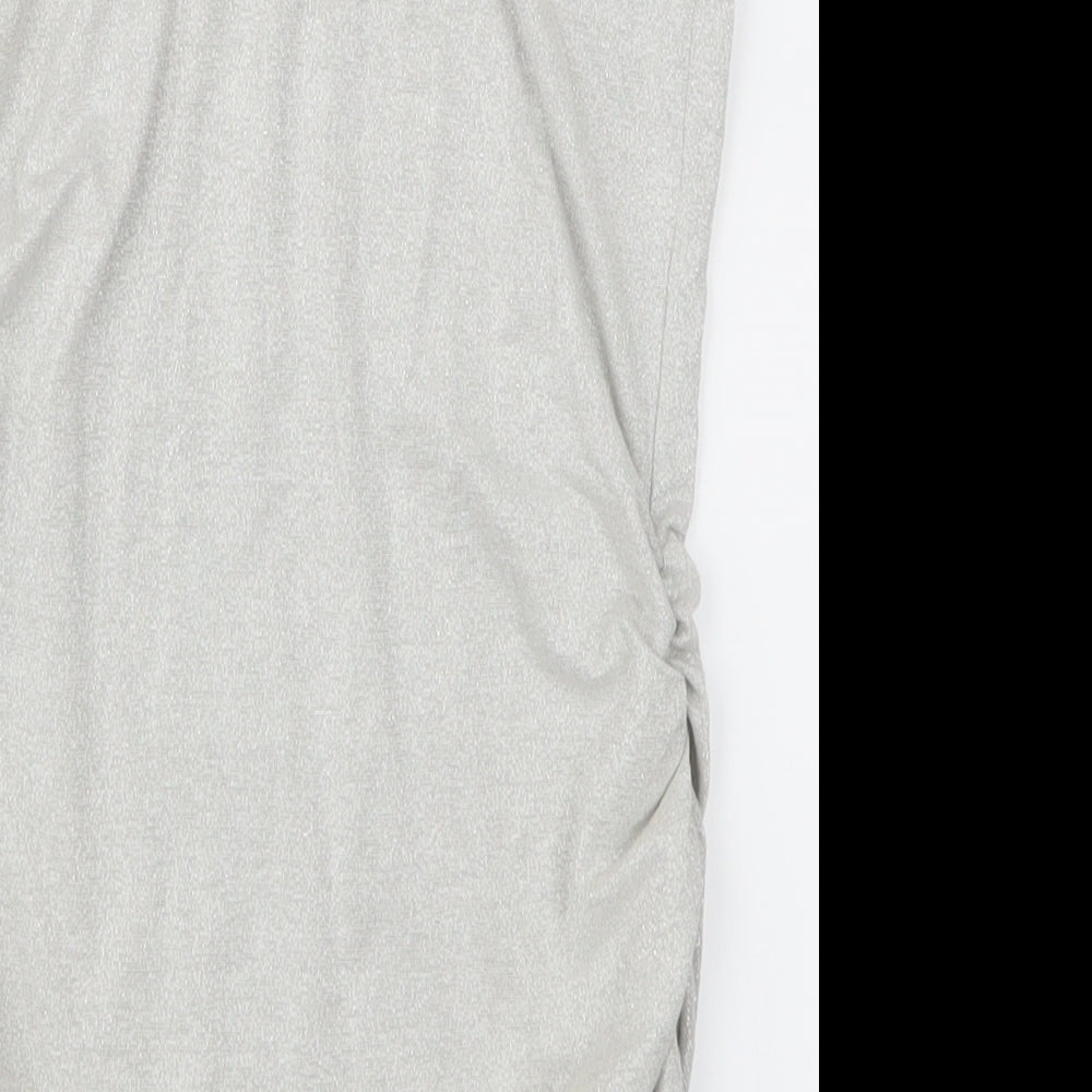Primark Womens Grey   Basic Tank Size 10  - Sparkly
