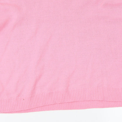 Brand and care label for I SAW IT FIRST women’s pink pullover sweatshirt, size UK 12