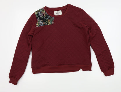 Additional front view of Bell field women’s red pullover sweatshirt, size UK 8