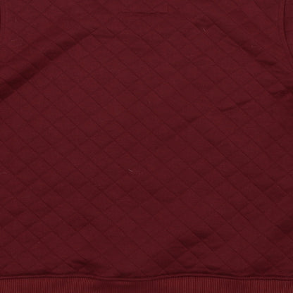 Brand and care label for Bell field women’s red pullover sweatshirt, size UK 8