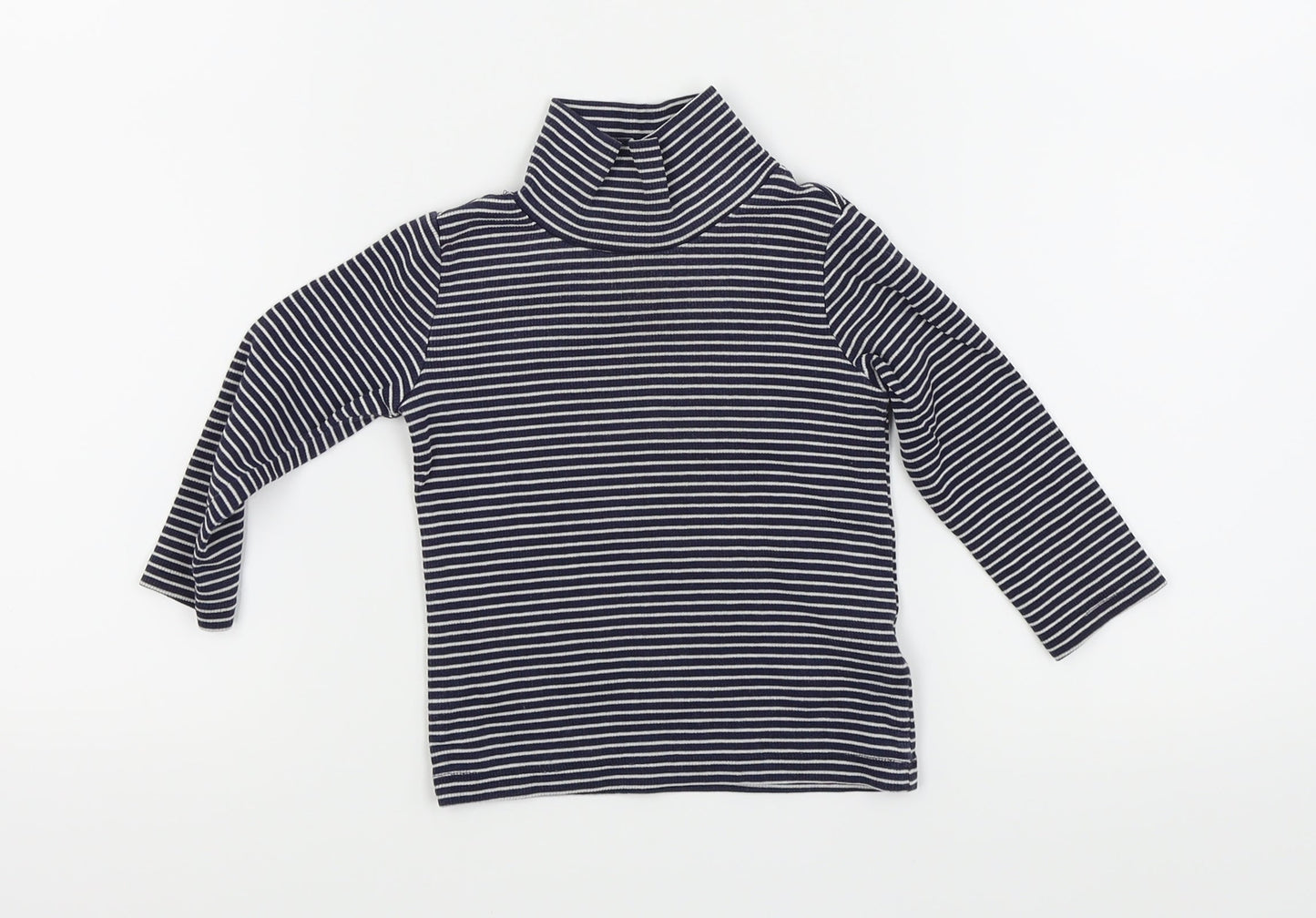 NEXT Girls White Striped  Basic T-Shirt Size 9-12 Months