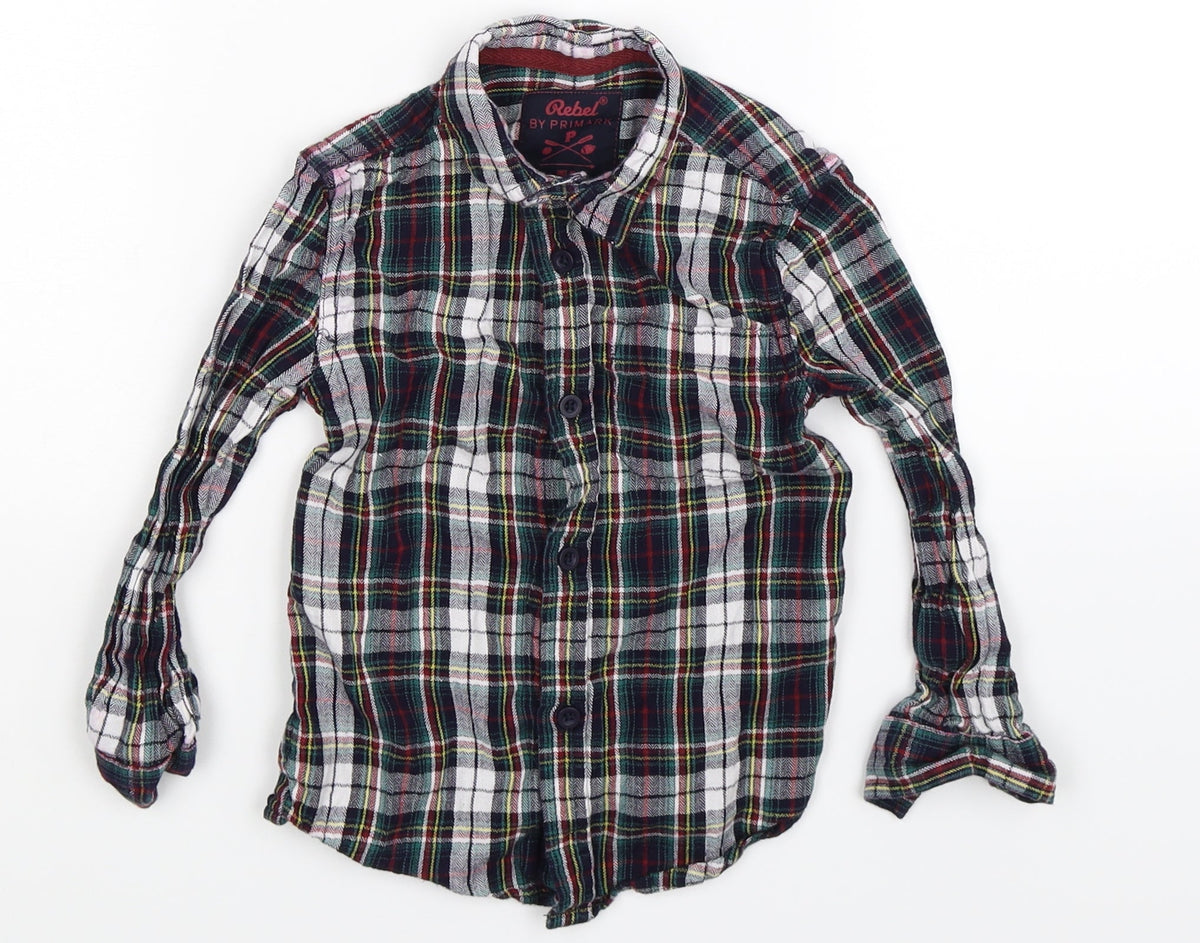 Rebel Boys Multicoloured Check  Basic Button-Up Size 4-5 Years