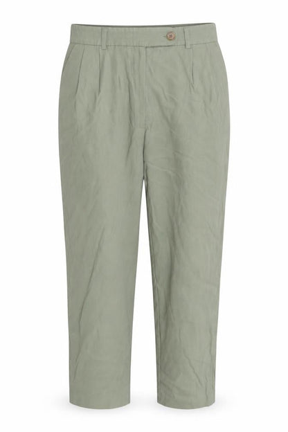 Front view of Topshop women’s grey trousers, size UK 6, 25-inch leg