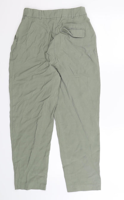 Back view of Topshop women’s grey trousers, size UK 6, 25-inch leg