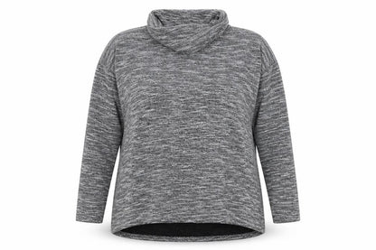 Front view of Quiz women’s grey knit jumper, size UK 14