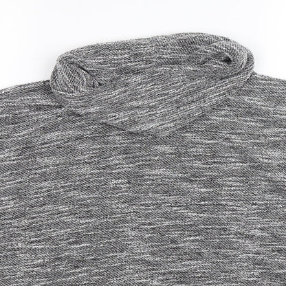 Close-up detail of Quiz women’s grey knit jumper, size UK 14
