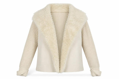 Front view of F&F women’s white jacket coatigan, size UK 10