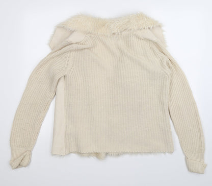 Back view of F&F women’s white jacket coatigan, size UK 10