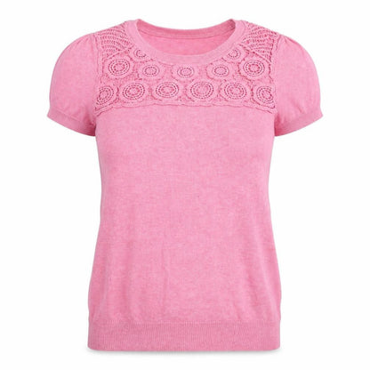 Front view of Topshop women’s pink knit jumper, size UK 6