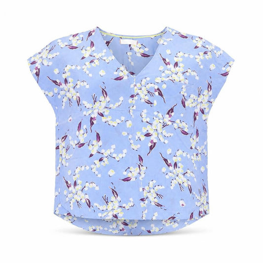Per Una Womens Blue Floral  Basic T-Shirt Size 10