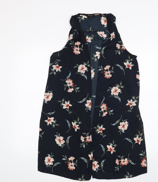 New Look Womens Blue Floral  Cardigan Jumper Size 8