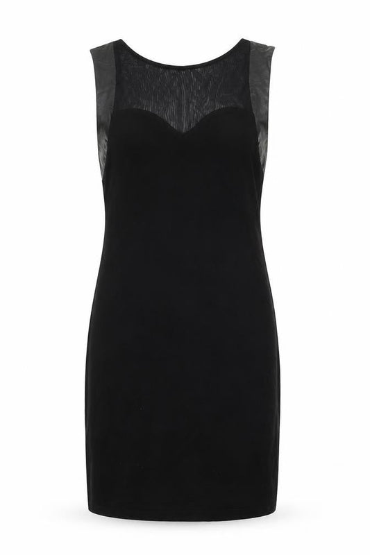 Front view of Miss Selfridge women’s black a-line, size UK 10