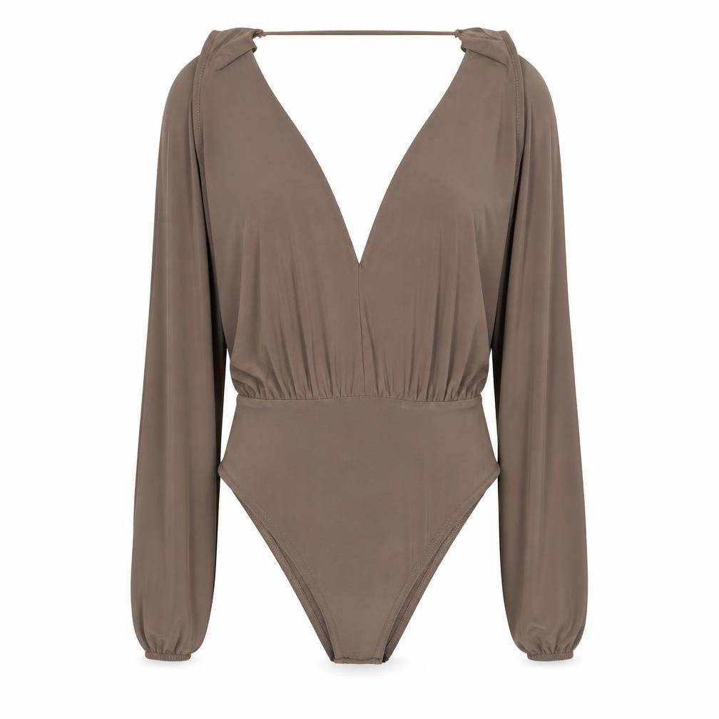 Missguided Womens Brown   Bodysuit One-Piece Size 8