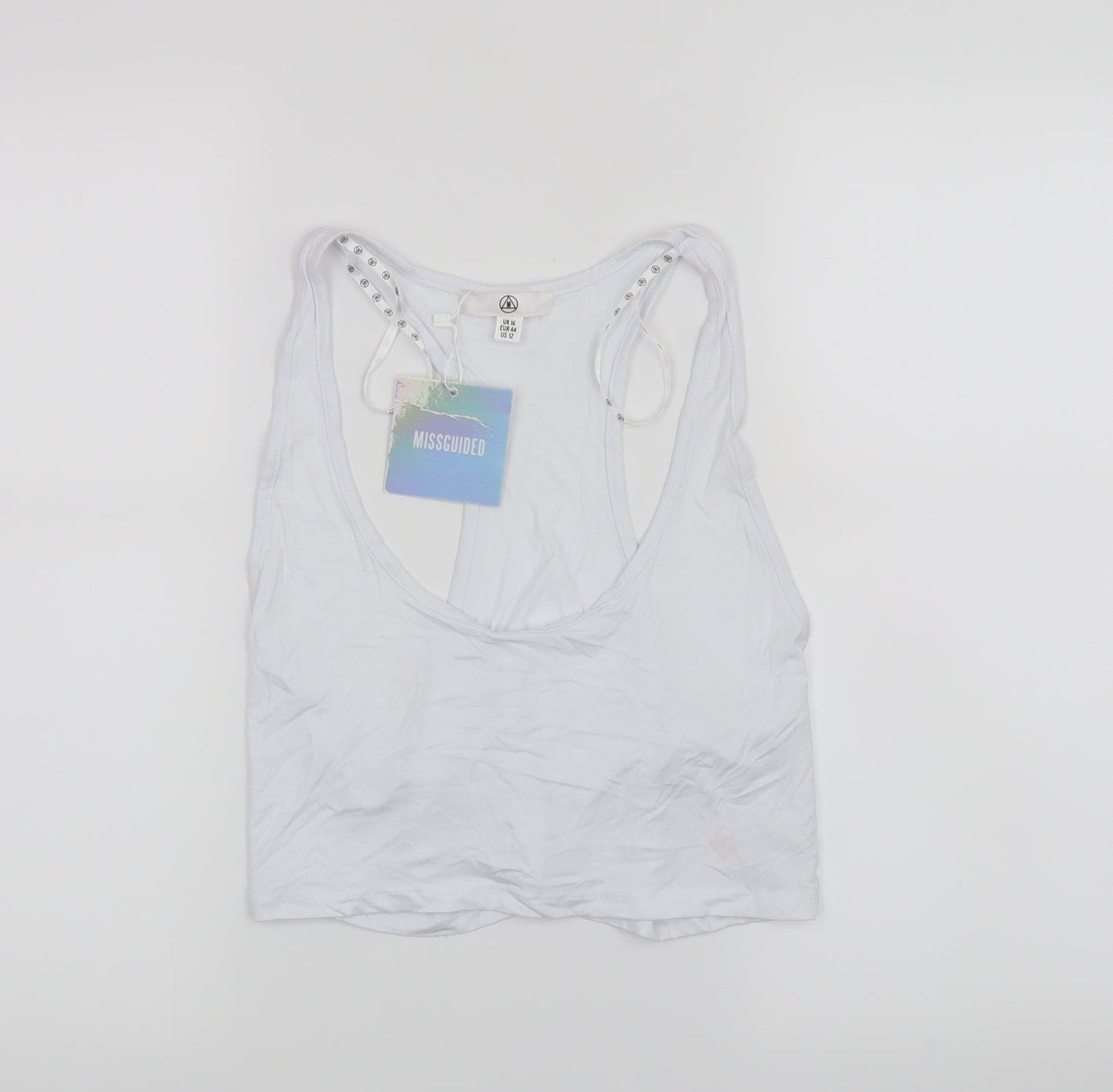 Missguided Womens White   Cropped Tank Size 16