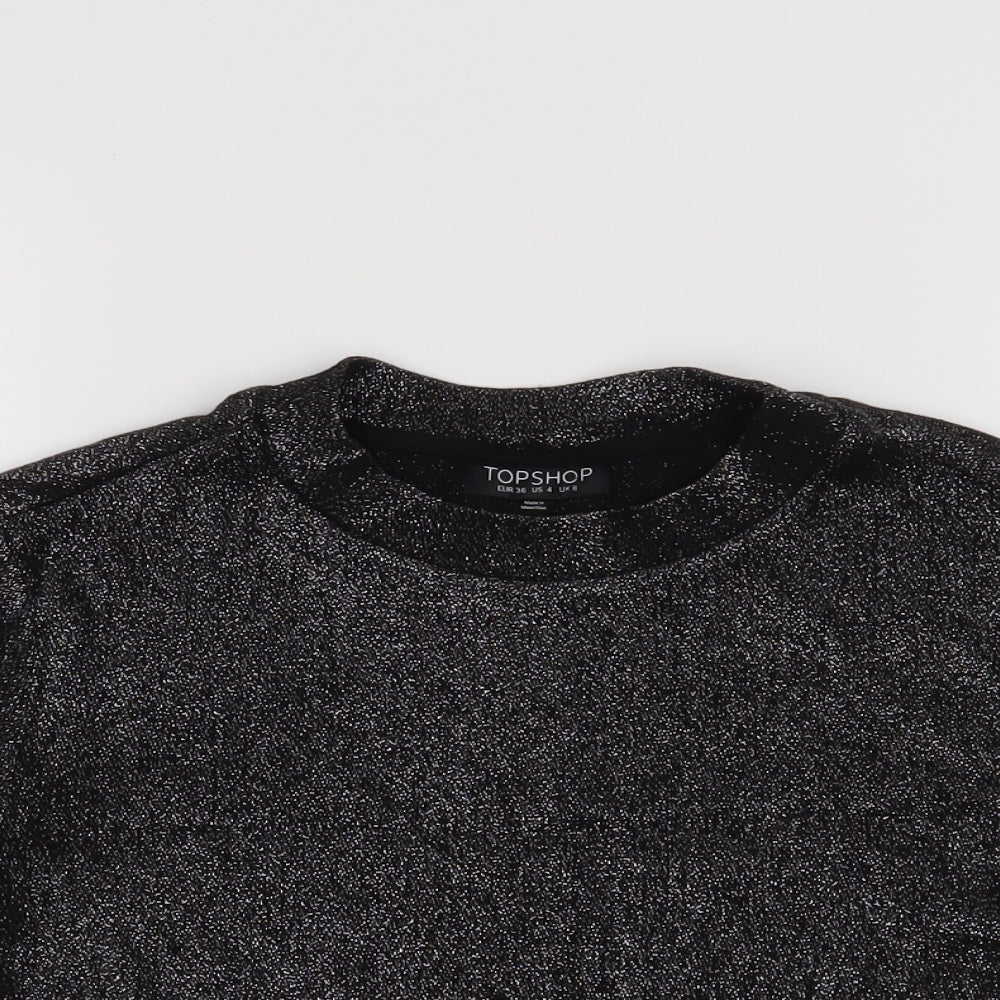Topshop Womens Black   Basic T-Shirt Size 8