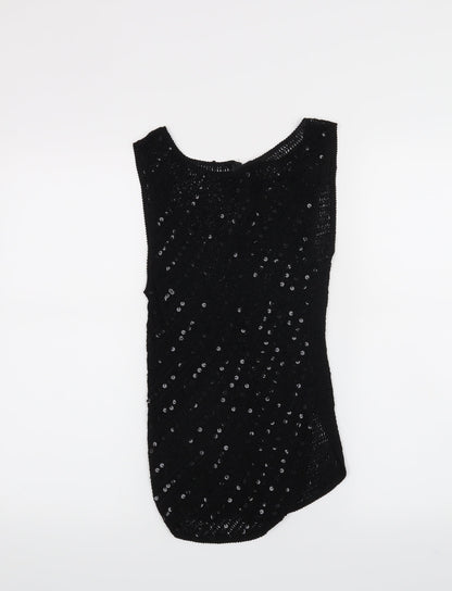 Additional front view of Isabella women’s black basic tank, size M