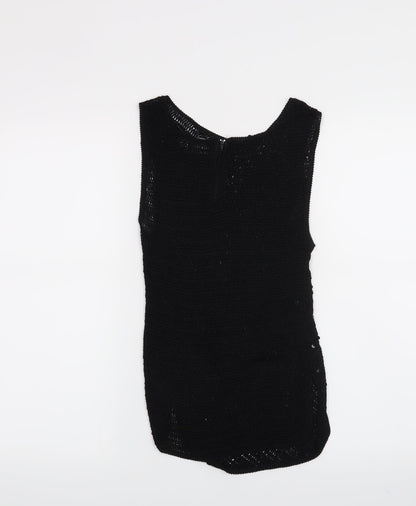 Back view of Isabella women’s black basic tank, size M