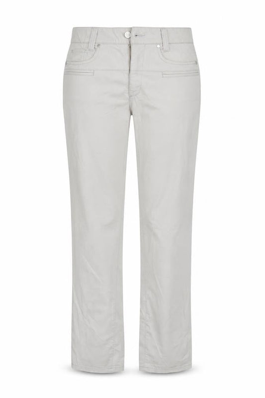 Front view of Cambio women’s ivory trousers, size UK 6, 29.5-inch leg