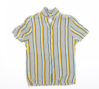 Additional front view of River Island women’s multicoloured striped basic button-up, size XS