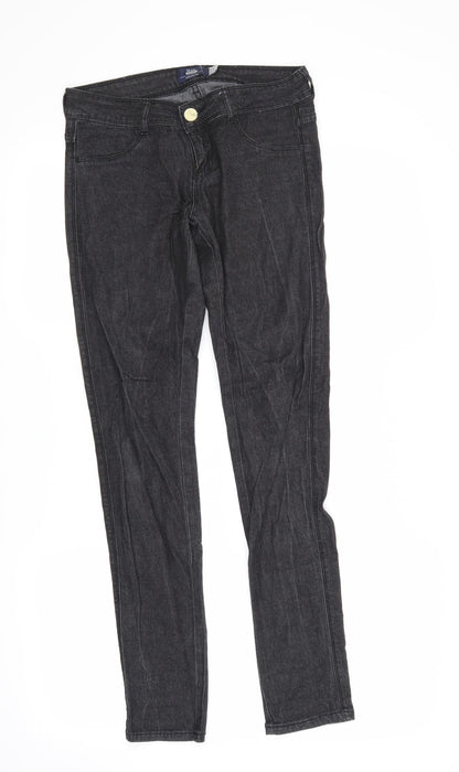 Additional front view of BSK women’s black straight jeans, size UK 8, 29.5-inch leg