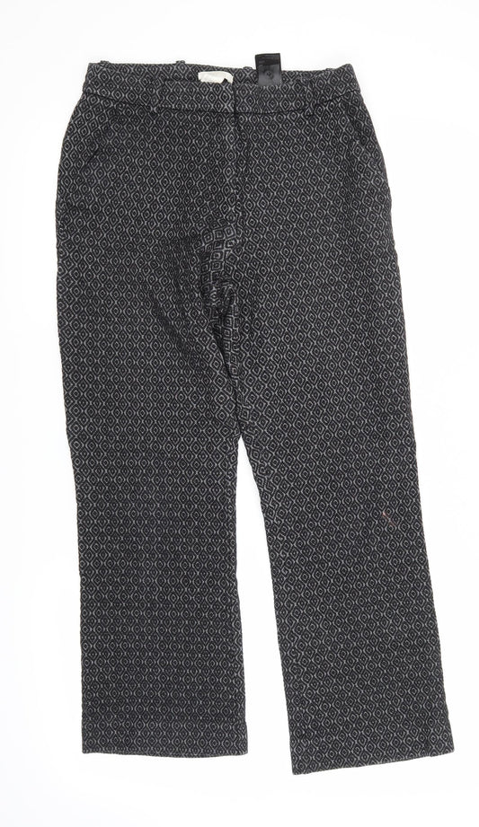 H&M Womens Black Argyle/Diamond  Trousers  Size 8 L25 in