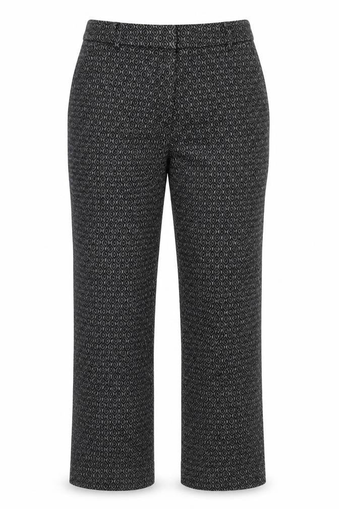 H&M Womens Black Argyle/Diamond  Trousers  Size 8 L25 in