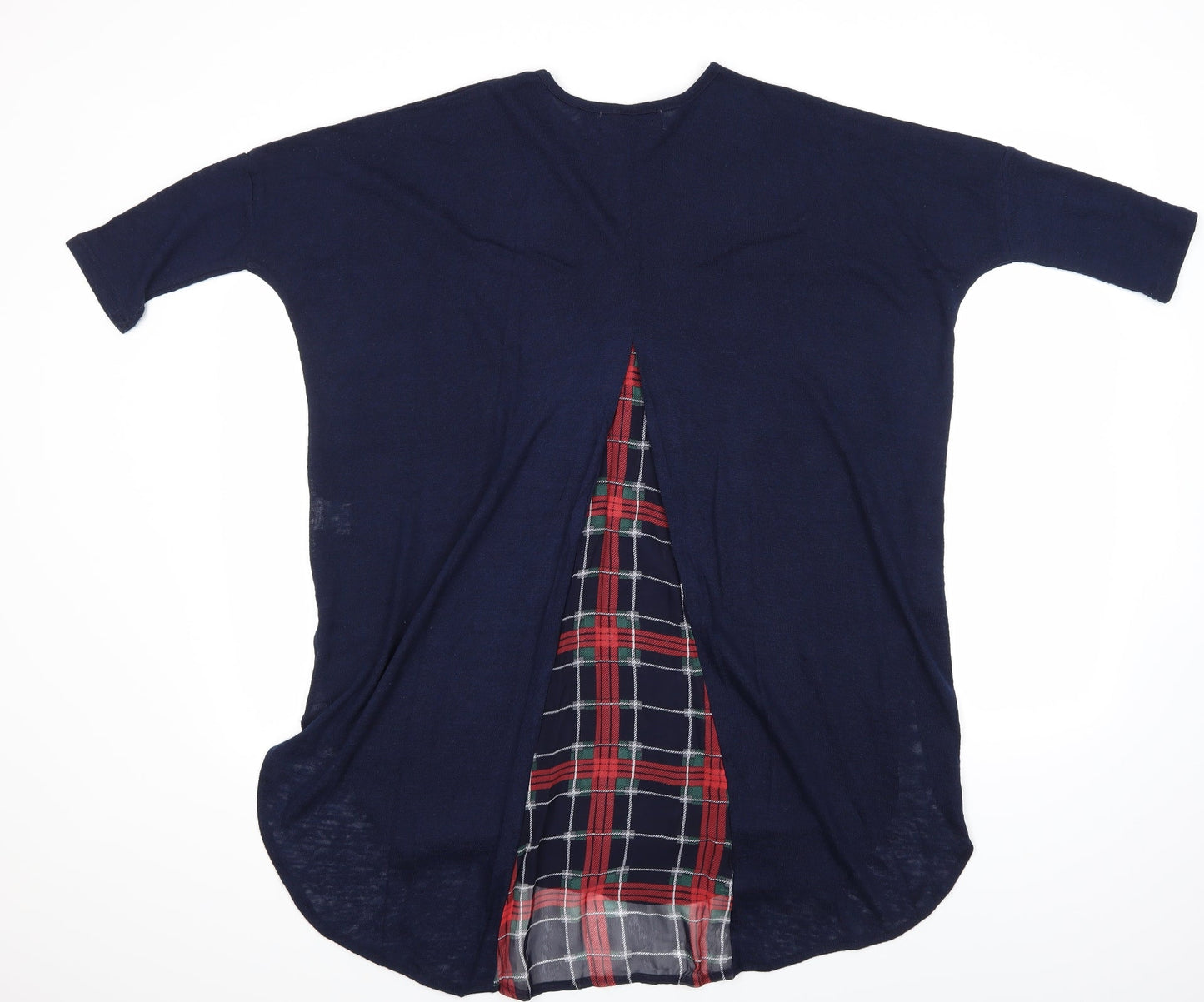 QED London Womens Blue Check  Pullover Jumper Size S
