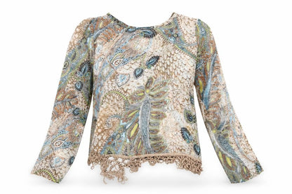 Front view of Minimum women’s multicoloured paisley basic blouse, size S