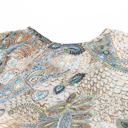 Close-up detail of Minimum women’s multicoloured paisley basic blouse, size S