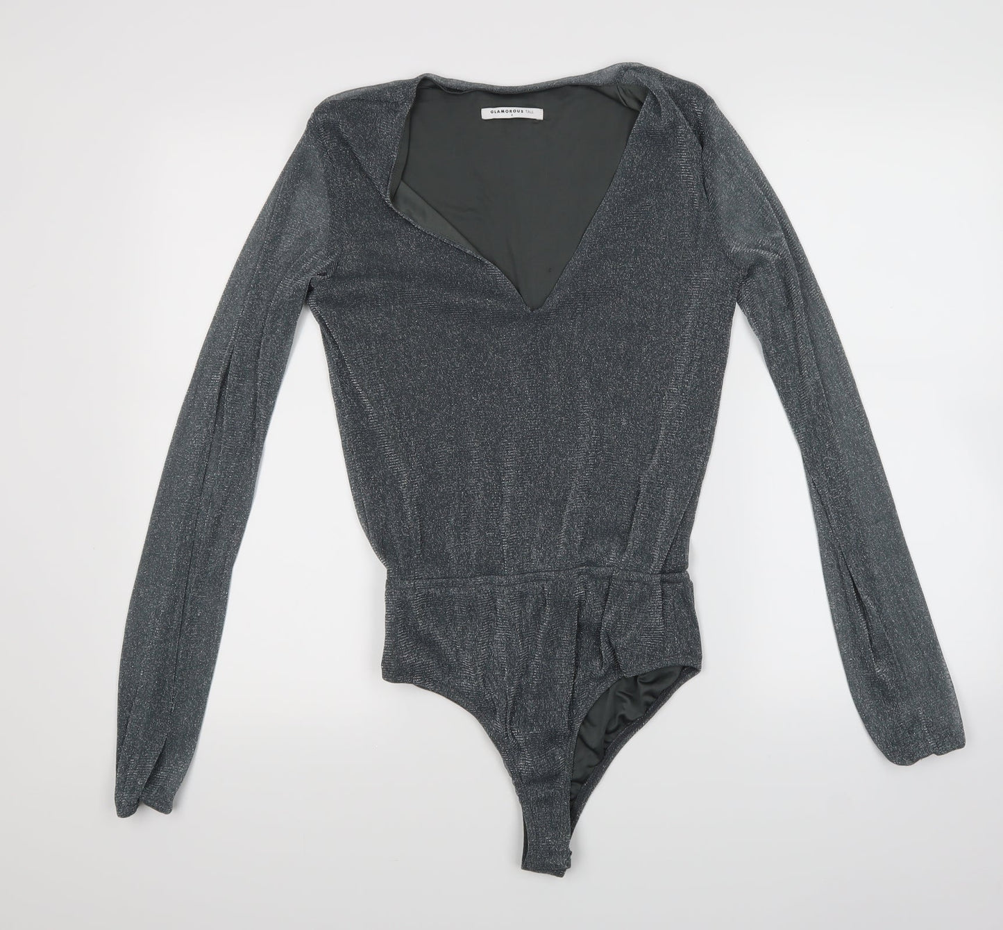 Glamour Womens Grey   Top Bodysuit Size 8